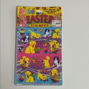 NWT/SEALED/VINTAGE -Lisa Frank Vibrant Easter Dog Stickers